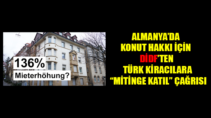 Kira çılgınlığına karşı 6 Nisan’da Stuttgart’ta dev gösteri AGazete